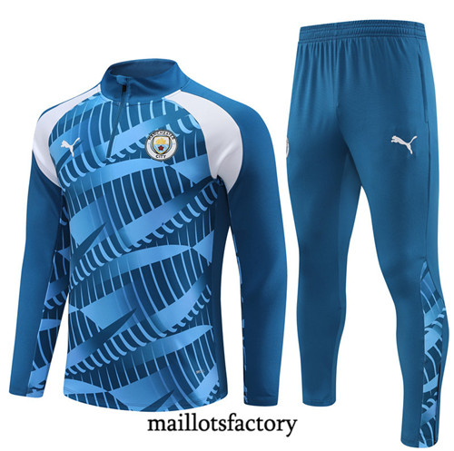 Achat Maillot Survetement de foot Manchester City 2023/24 Bleu factory 1039