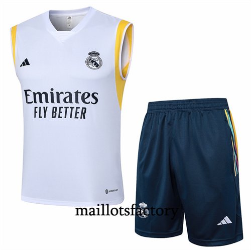 Maillot Entrainement du Real Madrid Debardeur 2024/25 Blanc factory O5200