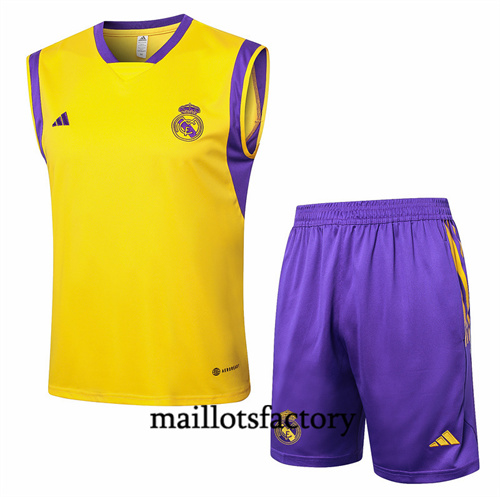 Maillot Entrainement du Real Madrid Debardeur 2024/25 jaune factory O5201