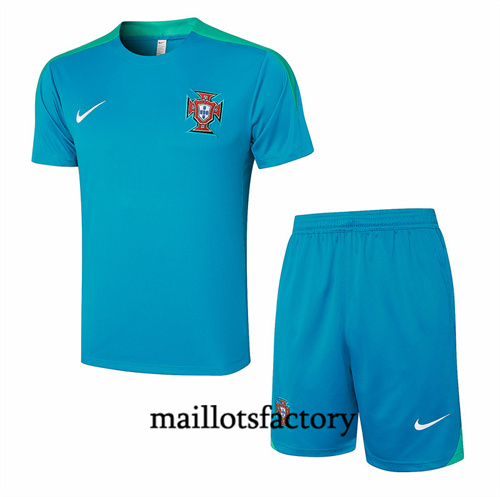 Maillot Entrainement du Portugal + Shorts 2024/25 bleu factory O5221