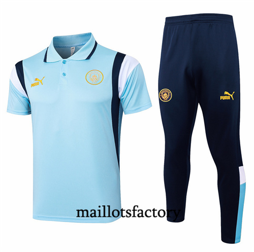 Maillot Entrainement du Manchester City polo 2024/25 bleu clair factory O5237