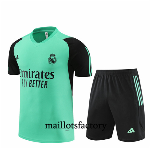Maillot Entrainement du Real Madrid Enfant + Shorts 2024/25 vert factory O5243