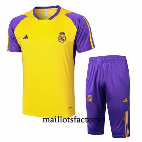 Maillot Entrainement du Real Madrid + Shorts 2024/25 jaune factory O5249