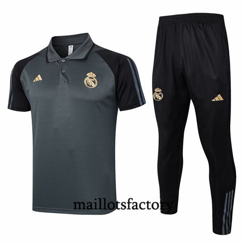 Maillot Entrainement du Real Madrid polo 2024/25 gris factory O5254