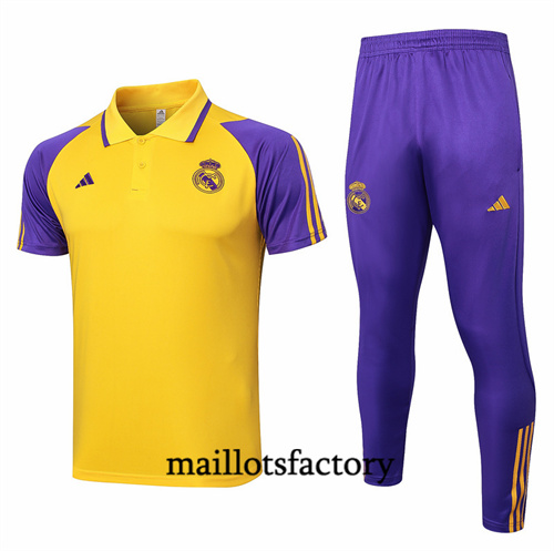 Maillot Entrainement du Real Madrid polo 2024/25 jaune factory O5256