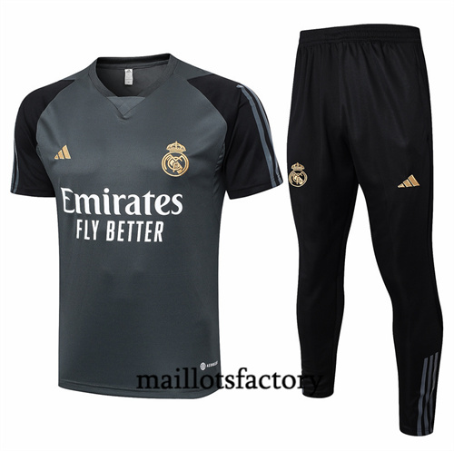 Maillot Entrainement du Real Madrid Training 2024/25 gris factory O5257