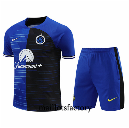 Maillot Entrainement du Inter Milan + Shorts 2024/25 bleu factory O5262