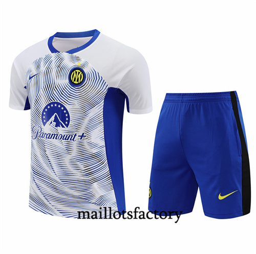 Maillot Entrainement du Inter Milan + Shorts 2024/25 Blanc factory O5263