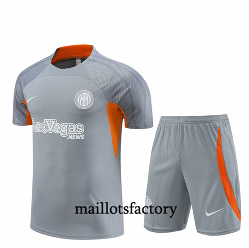 Maillot Entrainement du Inter Milan + Shorts 2024/25 gris factory O5264