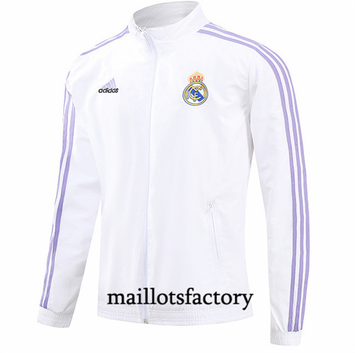 Réversible Coupe vent Real Madrid 2024/25 Blanc factory O5304