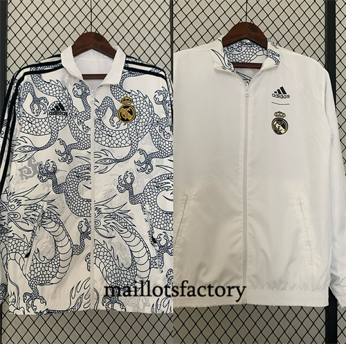 Réversible Coupe vent Real Madrid 2024/25 Blanc factory O5309