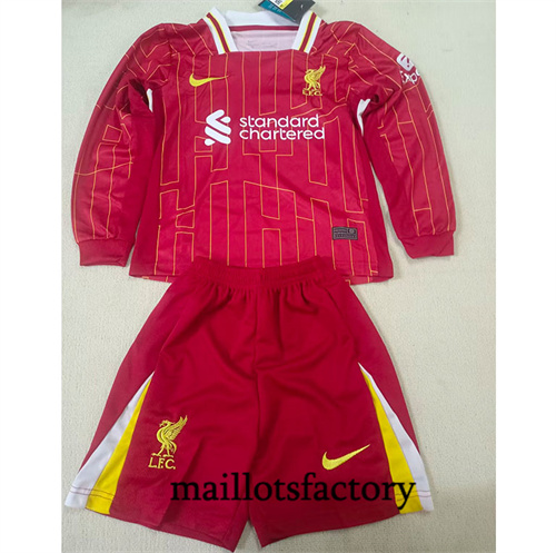 Grossiste Maillot du Liverpool Enfant 2024/25 Domicile Manche Longue